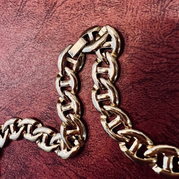 Vintage Mariner Link Chain Necklace. Chunky Statement Necklace Graduated links - Picture 10 of 15